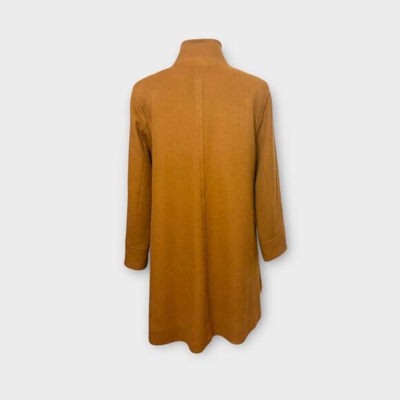 FLEURETTE Camel Stand Collar Car Coat 12 Italian Wool Women Classic Quiet Luxury - Picture 6 of 9